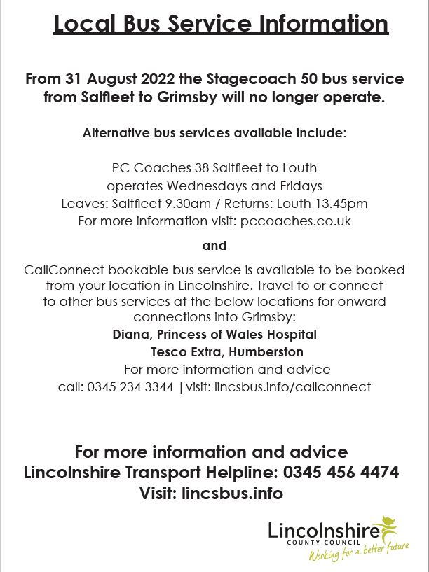 PC Coaches bus info to Grimsby